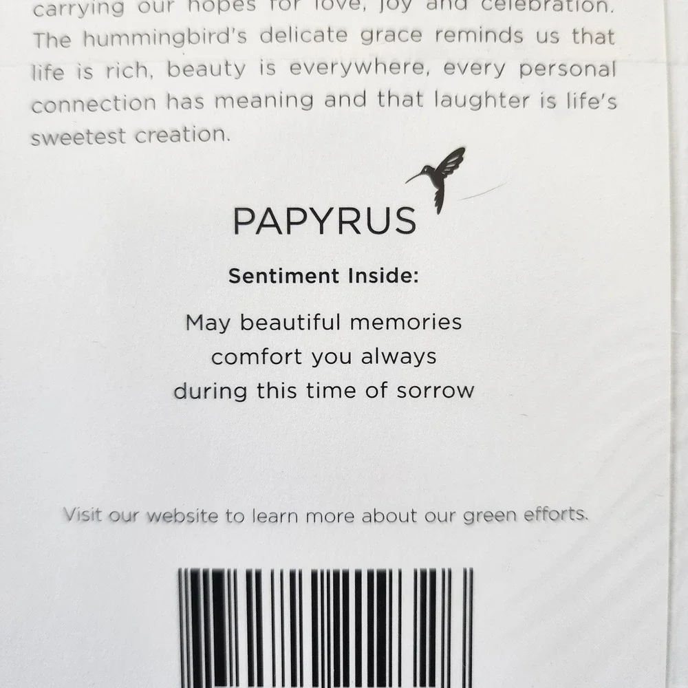 Papyrus Sympathy Card Butterfly Gold Foil Poem Condolence Greeting Card